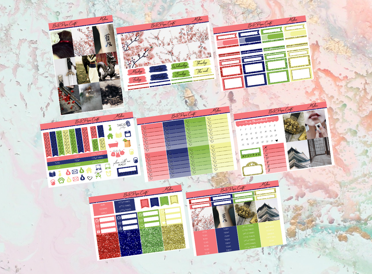 Mulan Deluxe kit  EC Planner Stickers – B&R Paper Crafts