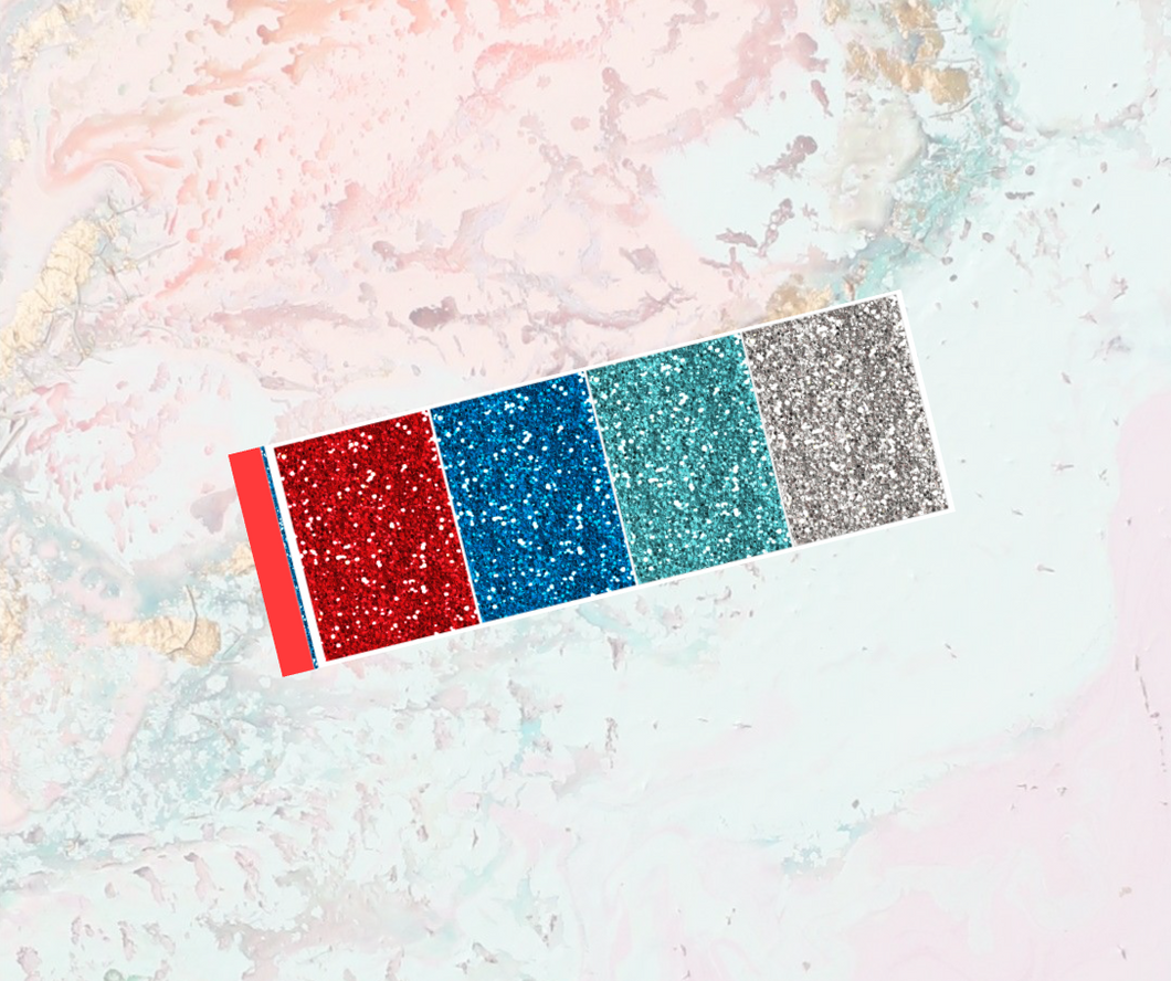 4th of July Glitter Headers | Standard Vertical Planner Stickers