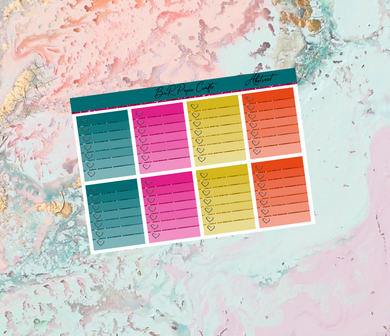 Abstract FULL BOXES CHECK LIST only | Standard Vertical Planner Stickers