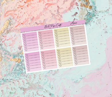 Aurora FULL BOXES CHECK LIST only | Standard Vertical Planner Stickers