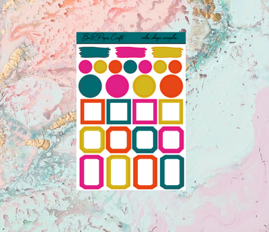 Abstract Sampler shapes | Standard Vertical Planner Stickers