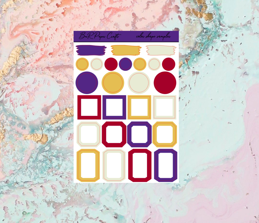 Aladdin Sampler shapes | Standard Vertical Planner Stickers