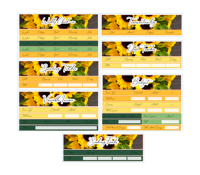 Yellow flowers Budgeting sticker Kit | Standard Vertical Planner Stickers | Standard Vertical Budget Stickers
