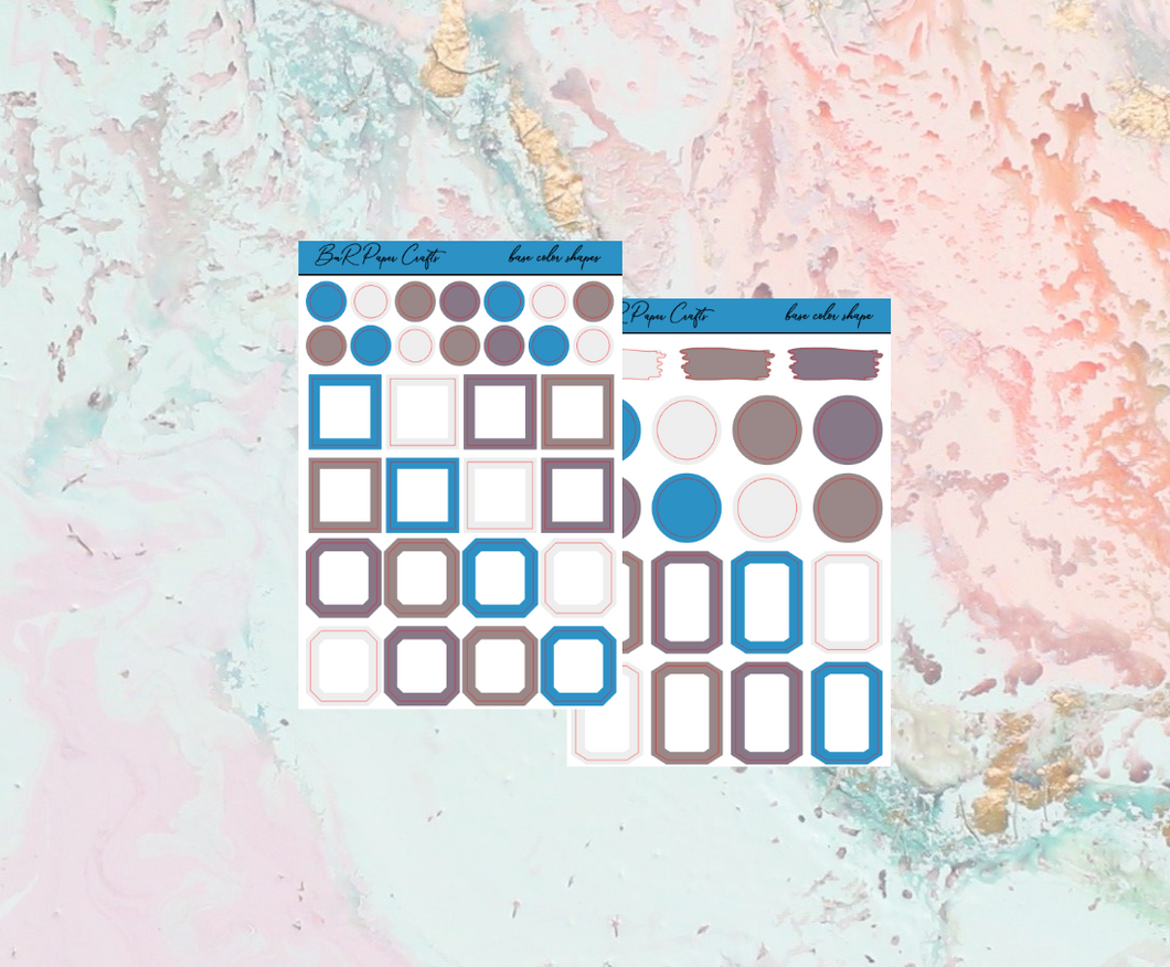 Alice Shapes journaling kit | Standard Vertical Planner Stickers