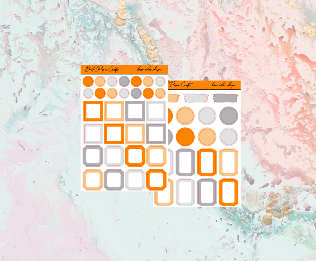 Black and orange journaling kit | Standard Vertical Planner Stickers