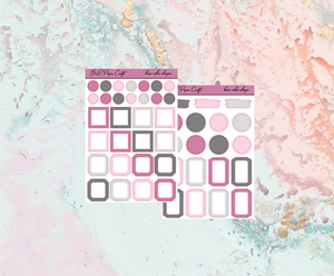 Black and pink journaling kit | Standard Vertical Planner Stickers