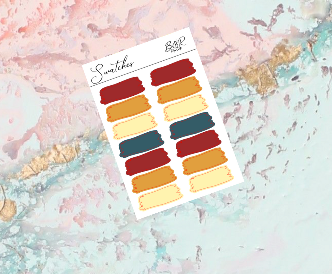 Apple fall Swatches | Standard Vertical Planner Stickers