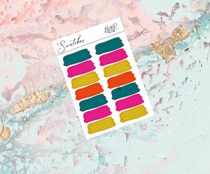 Abstract Swatches | Standard Vertical Planner Stickers