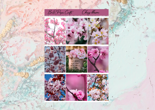 Cherry blossom Deluxe kit | Standard Vertical Planner Stickers