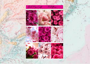 Pink flowers FULL BOXES only | Standard Vertical Planner Stickers