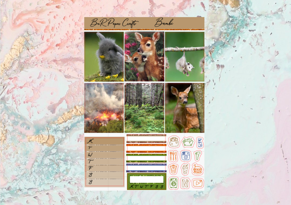 Bambi Base kit | Standard Vertical Planner Stickers