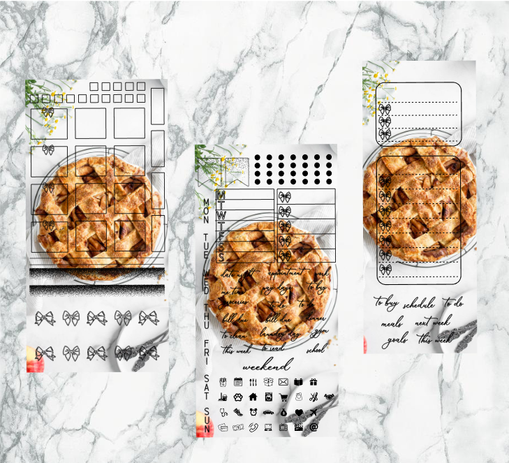 Snow apple pie hobonichi kit | Foil Planner Stickers
