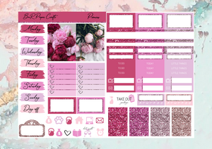 Peonies Micro kit | EC Planner Stickers