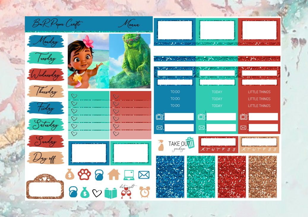 Moana movie Micro kit | EC Planner Stickers