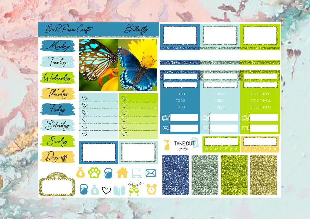 Butterfly Micro kit | Standard Vertical Planner Stickers