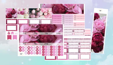 Peonies Monthly kit | EC Planner Stickers