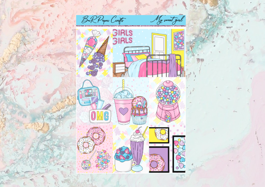 My sweet girl Mini kit | EC Planner Stickers