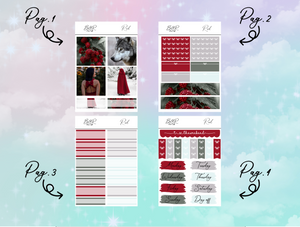 Red PP Weeks kit | EC Planner Stickers