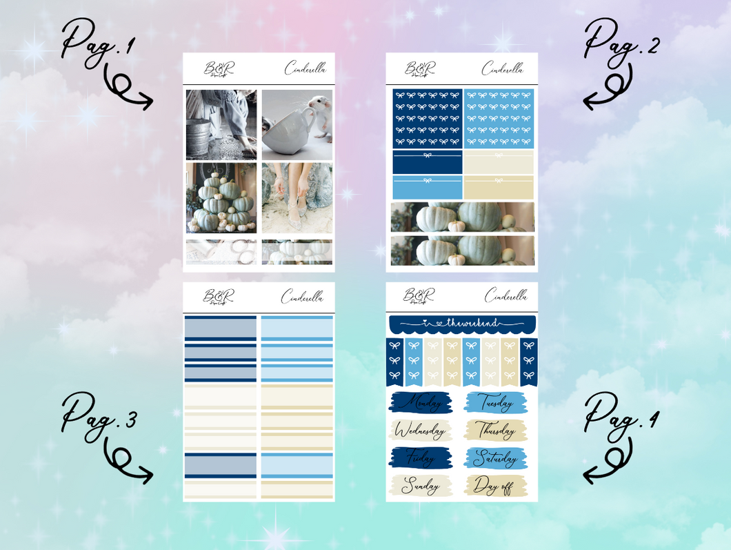 Cinderella PP Weeks kit | EC Planner Stickers