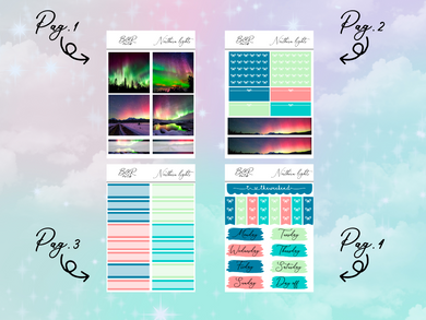 Northern Lights PP Weeks kit | EC Planner Stickers