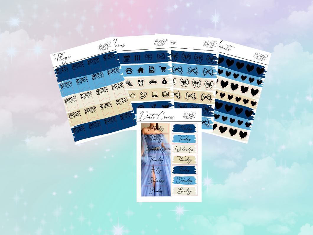 Cinderella PP weeks add on | Foil Planner Stickers| EC Planner Stickers