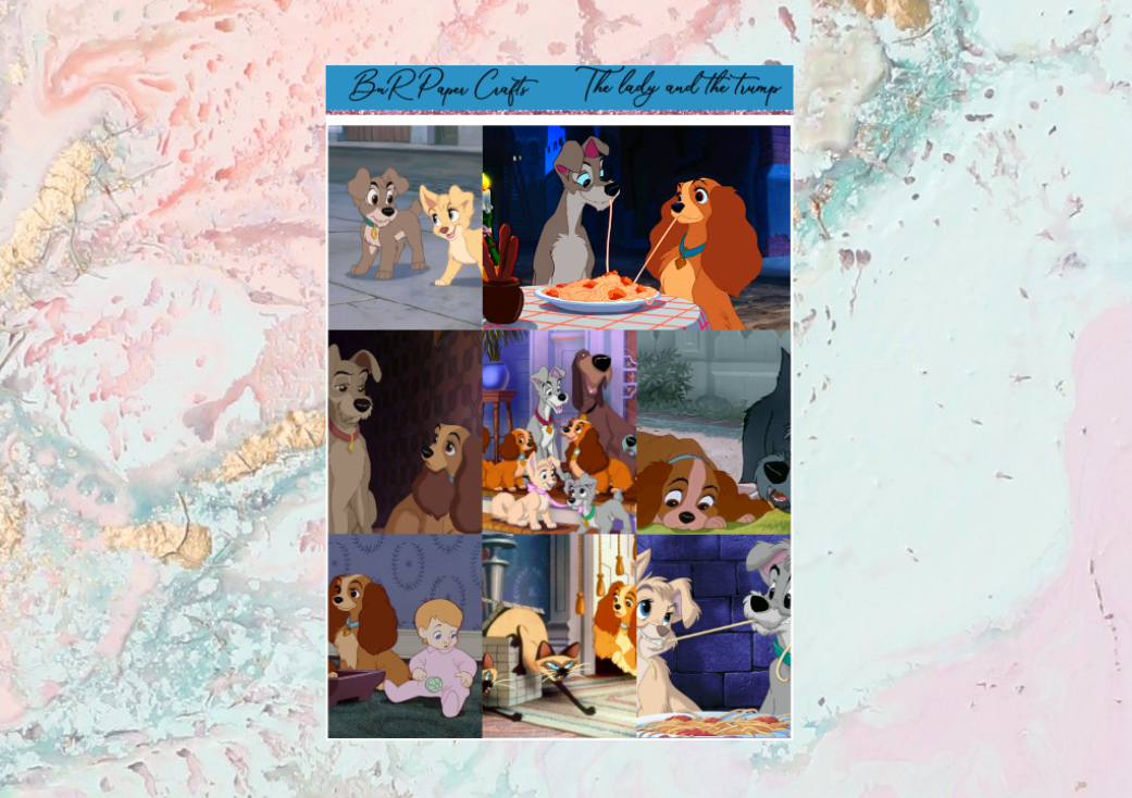 Lady and the Tramp Mini kit | Standard Vertical Planner Stickers