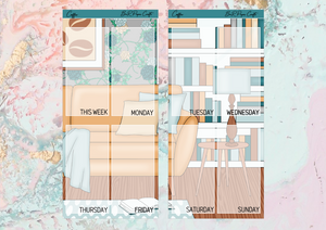 Coffee PP weeks full page kit | Weeks Vertical Planner Stickers