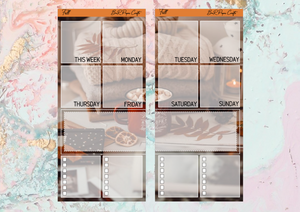 Fall Ideas full page kit | Weeks Vertical Planner Stickers