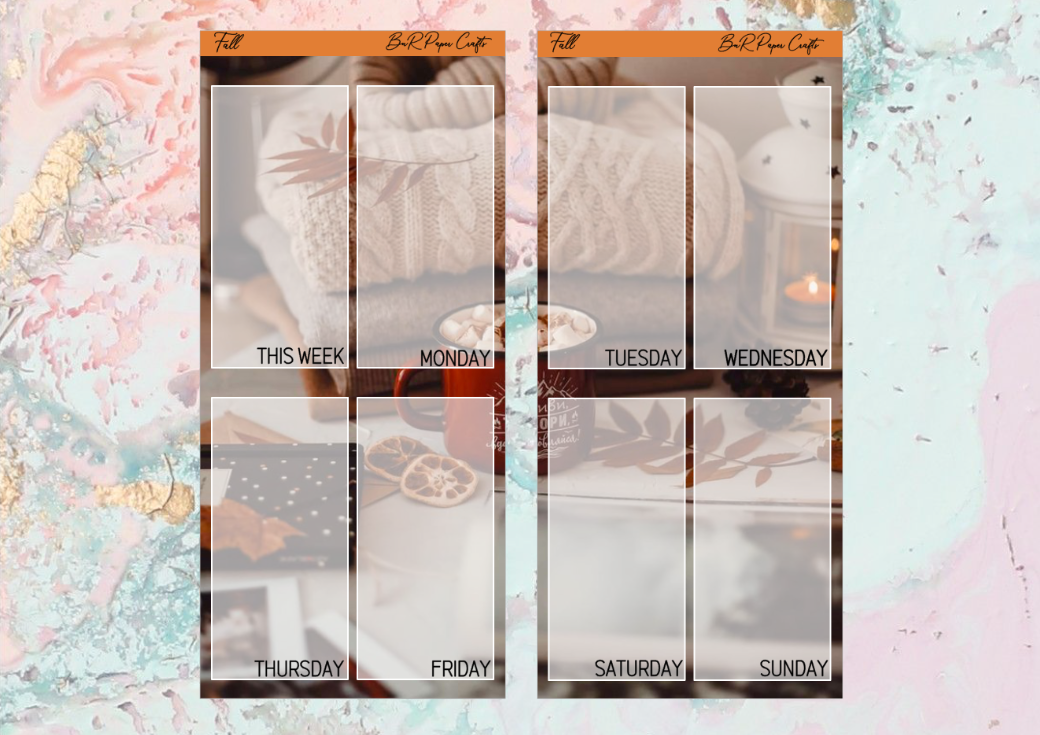 Fall PP weeks full page kit | Weeks Vertical Planner Stickers