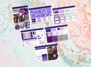 Purple Christmas Mini kit | Standard Vertical Planner Stickers