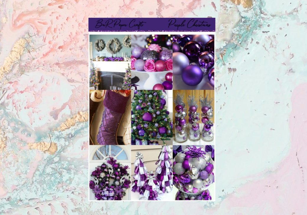 Purple Christmas FULL BOXES only | Standard Vertical Planner Stickers