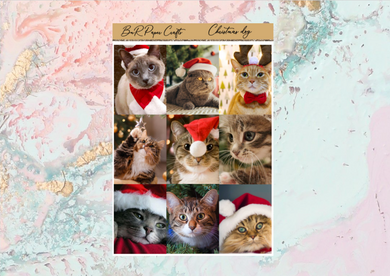 Christmas cat Mini kit | Standard Vertical Planner Stickers