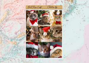 Christmas cat Mini kit | Standard Vertical Planner Stickers