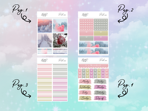 Pink rose PP Weeks kit | EC Planner Stickers