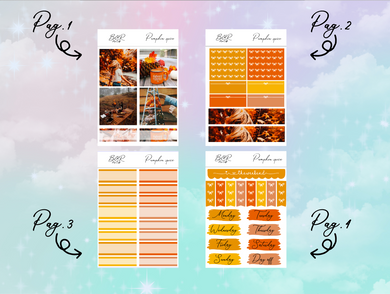 Pumpkin spice PP Weeks kit | EC Planner Stickers