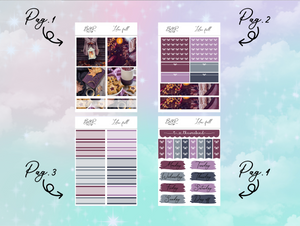 Lilac fall PP Weeks kit | EC Planner Stickers