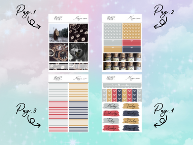 Magic snow PP Weeks kit | EC Planner Stickers