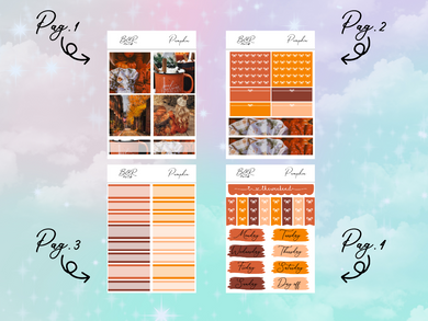 Pumpkin PP Weeks kit | EC Planner Stickers