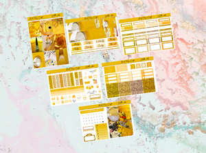Yellow vibes Mini kit | Standard Vertical Planner Stickers