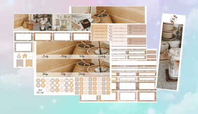 Coffee cream Monthly kit | Standard Vertical Planner Stickers