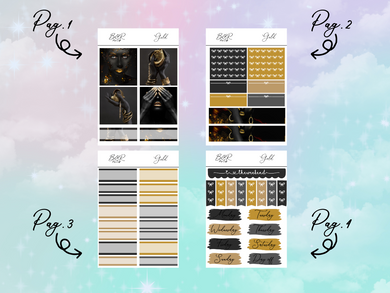 Gold PP Weeks kit | EC Planner Stickers