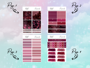 Burgundy PP Weeks kit | EC Planner Stickers