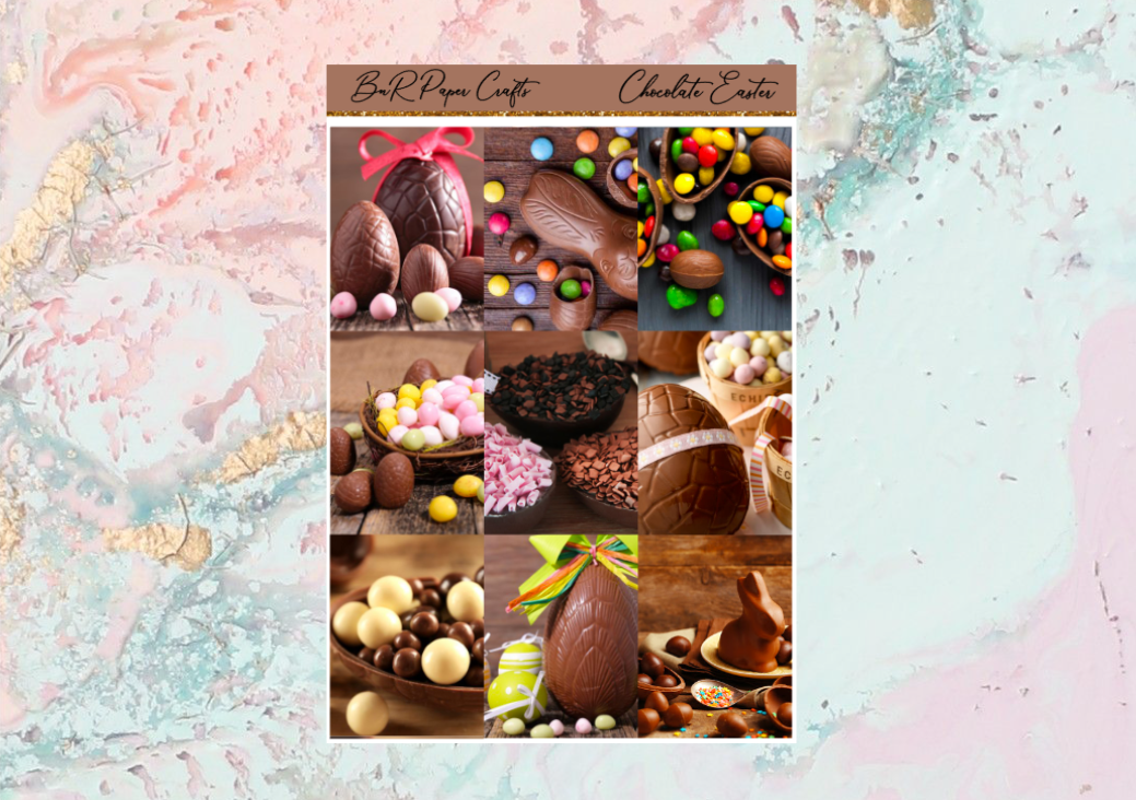 Chocolate Easter Mini kit | Standard Vertical Planner Stickers