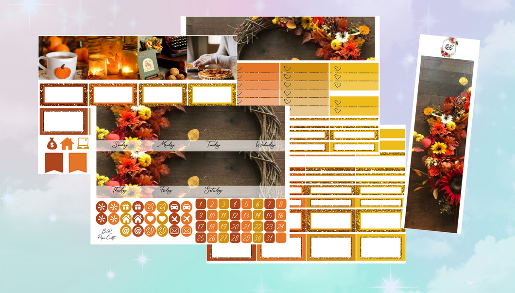 Autumn magic Monthly kit | Standard Vertical Planner Stickers