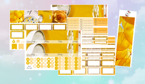 Yellow vibes Monthly kit | Standard Vertical Planner Stickers