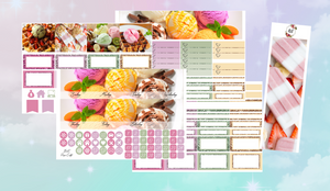 Ice cream addiction Monthly kit | Standard Vertical Planner Stickers