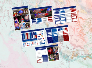 Disney 4th of July Mini kit | Standard Vertical Planner Stickers
