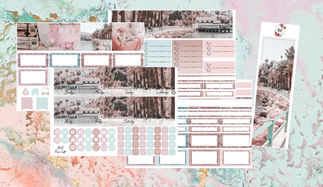 Soft pink Monthly kit | Standard Vertical Planner Stickers