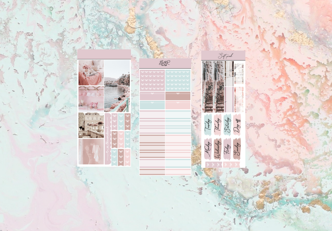 Soft pink PP Weeks kit | EC Planner Stickers