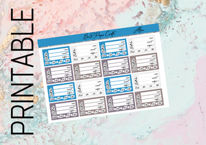 PRINTABLE Alice Bill due add ons | Standard Vertical Planner Stickers